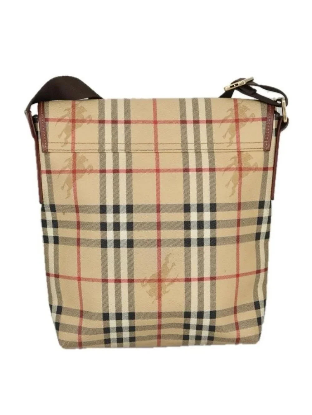 Authentic BURBERRY Nova Check Shoulder Bag PVC Beige Gold - Picture 9 of 16